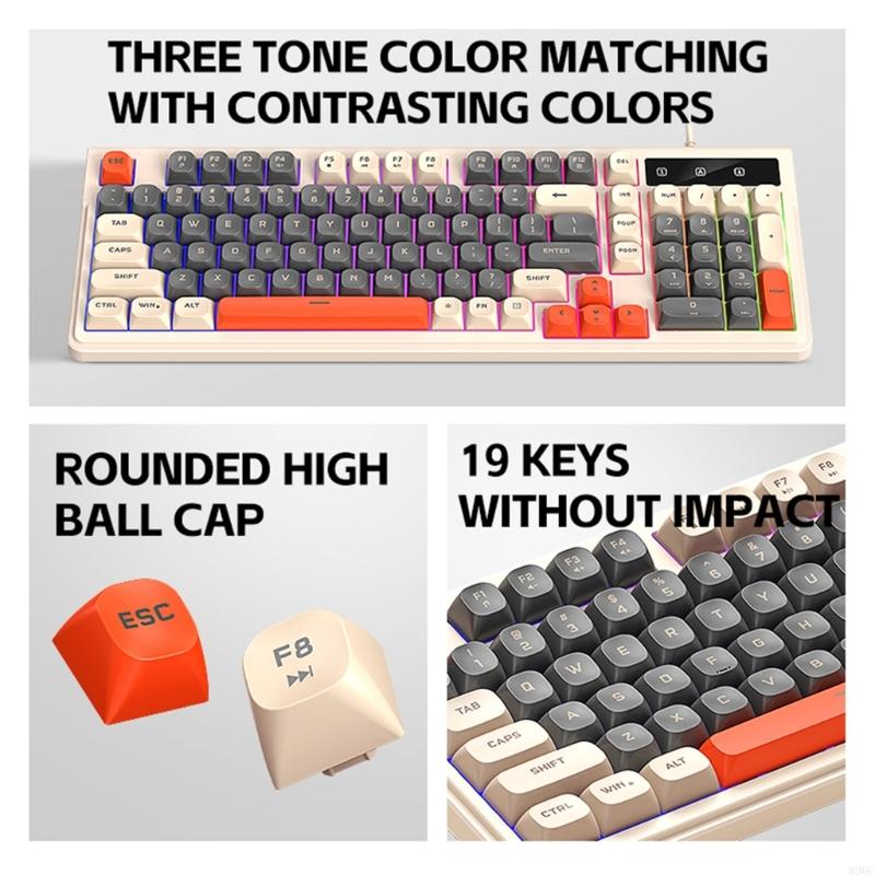 Gaming Keyboard And Mouse Combo - 98키 키보드 마우스 콤보 RGB 조명