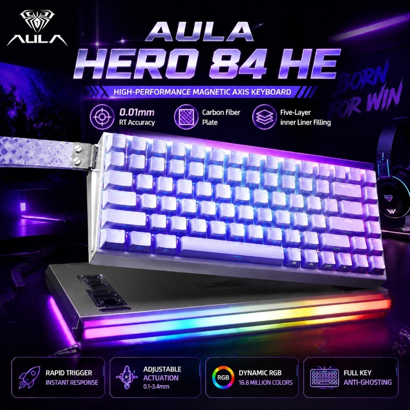 Gaming Keyboard Hot Swappable - AULA HERO84 마그네틱 게이밍 기계식 키보드