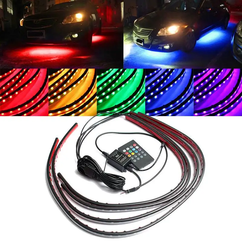 Rgb Underglow Strip - 4x 방수 RGB 5050 SMD 유연한