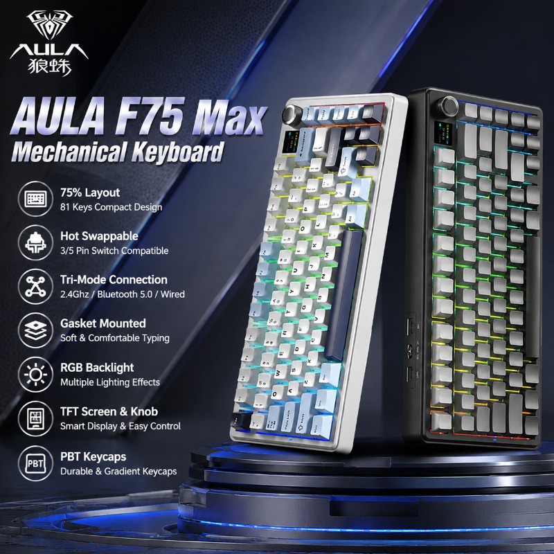 Gaming Keyboard Mechanical - AULA F75 Max 기계식 키보드 75%