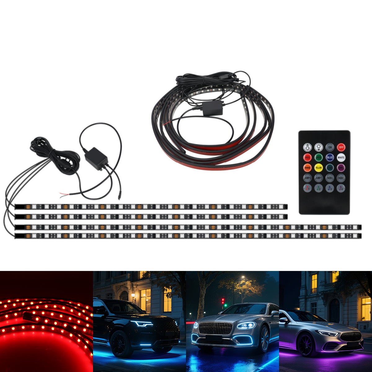 Rgb Underglow Strip - 90+120CM 자동차 RGB 섀시 라이트 바