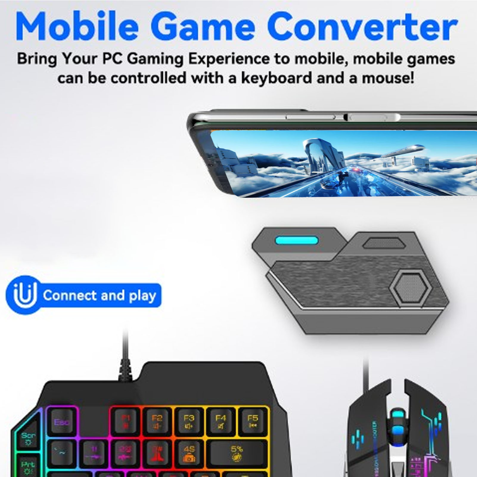 Gaming Keyboard And Mouse Combo - 모바일 게임 콤보 팩 블루투스 연결