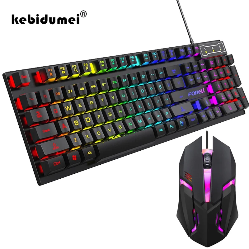 Keyboard Mouse Bundle Gaming - 104 키 백라이트 기계식 키보드 유선