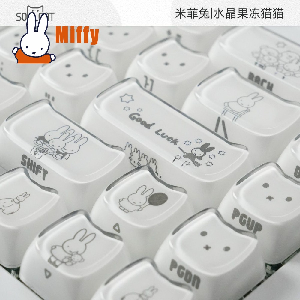 Gaming Keyboard Mechanical - 카와이 미피 키캡 귀여운 토끼 기계식