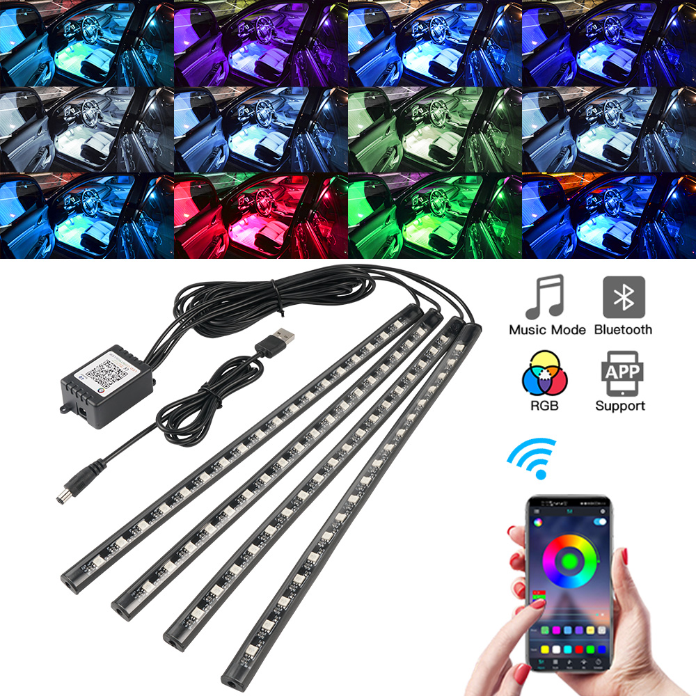 Rgb Underglow Strip - 네온 LED 자동차 실내등 APP 음악