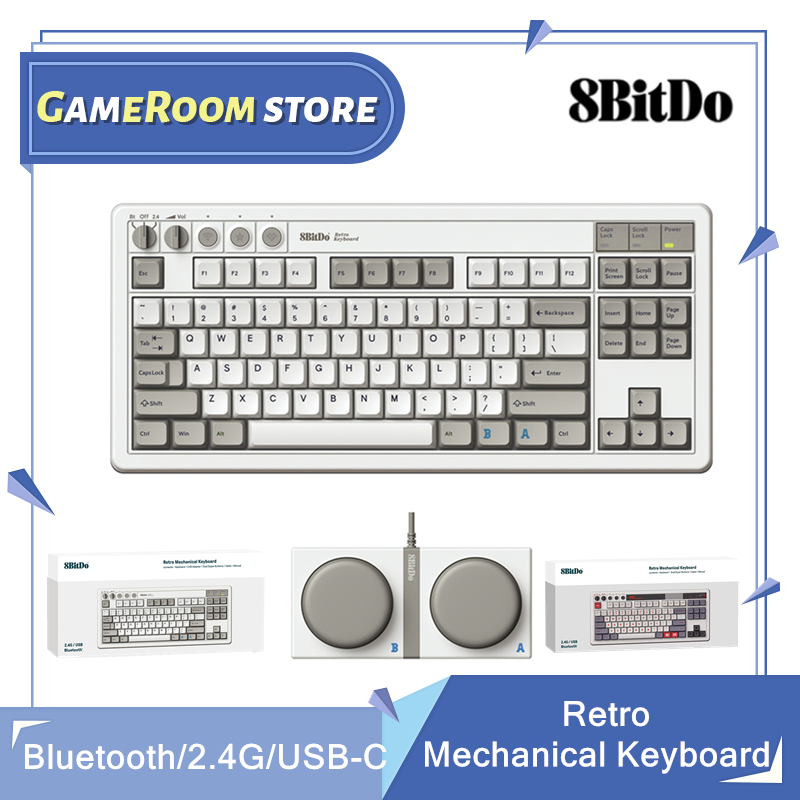 Gaming Keyboard Hot Swappable - 8Bitdo 레트로 기계식 키보드, 블루투스, 2.4G,