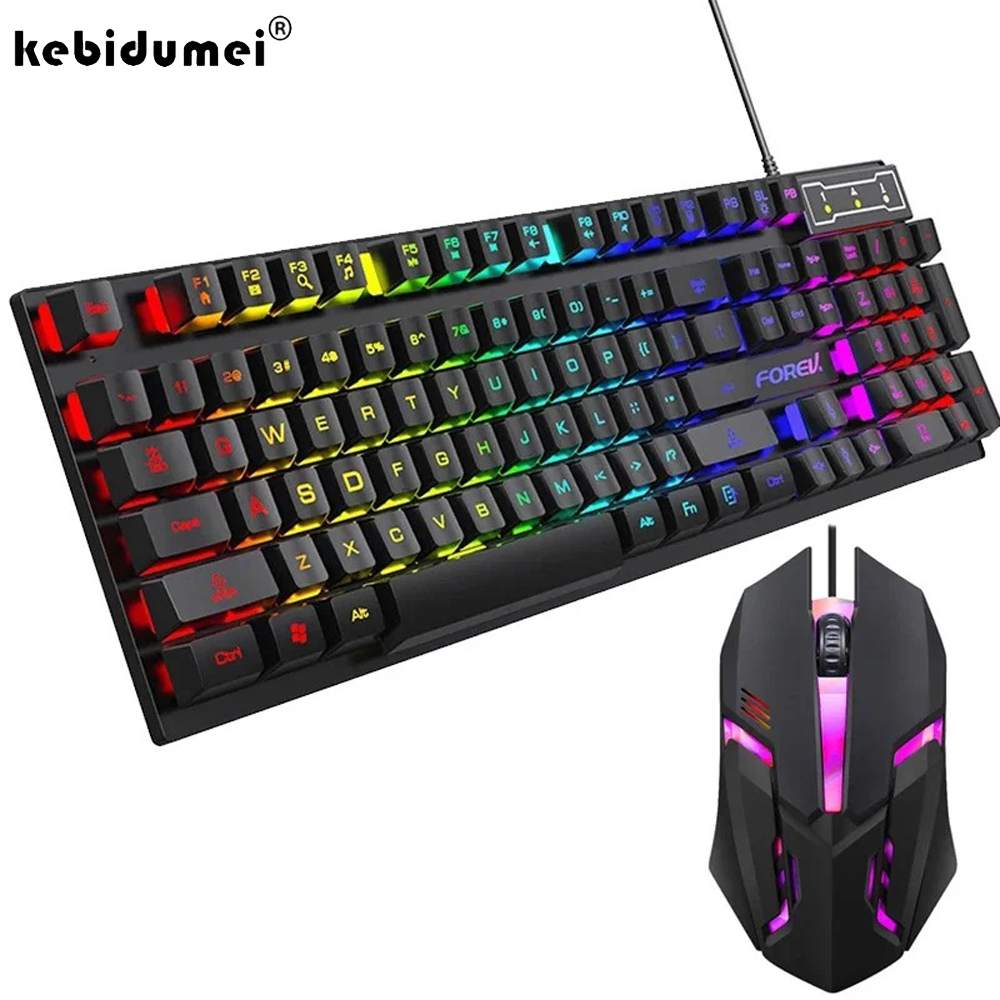 Keyboard Mouse Bundle Gaming - Kebidumei 104 키 백라이트 기계식 키보드