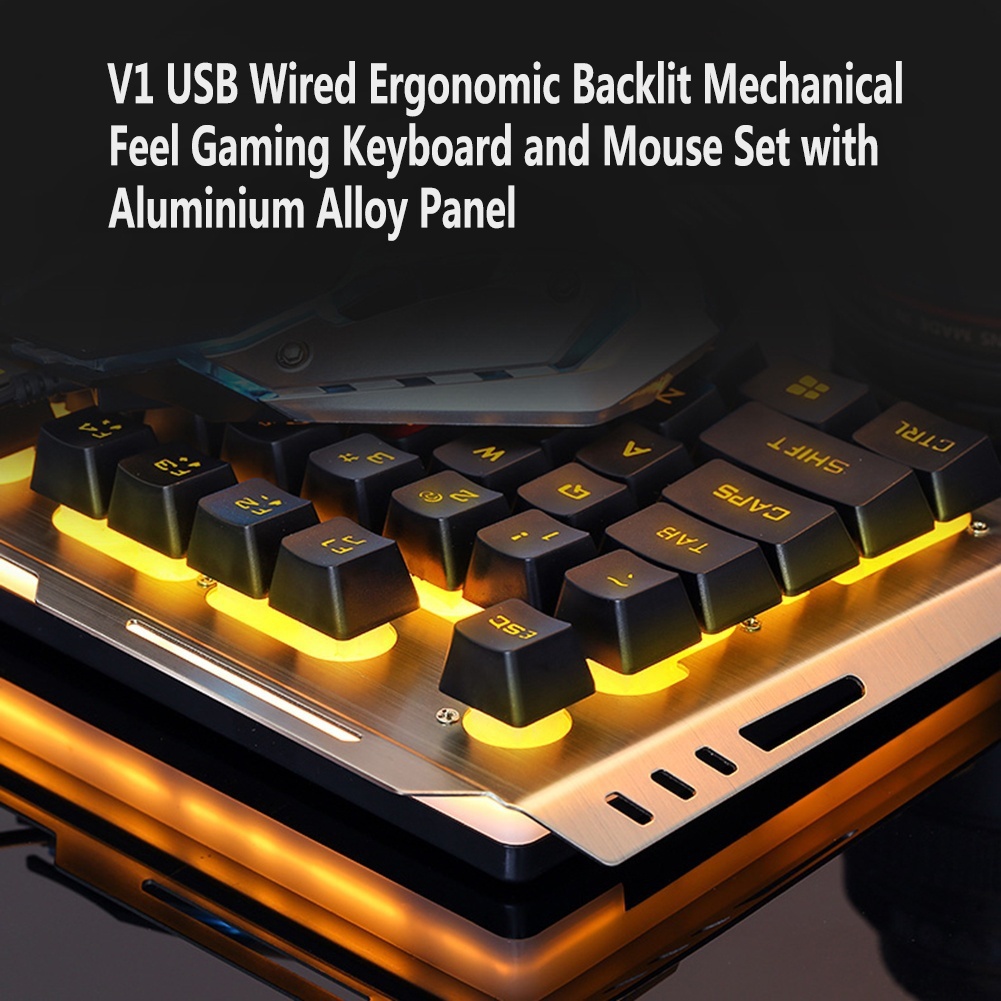 V1 USB 유선 기계식 게이밍 키보드 및 마우스 콤보 - Gaming Keyboard And Mouse Combo 리뷰 및 가격