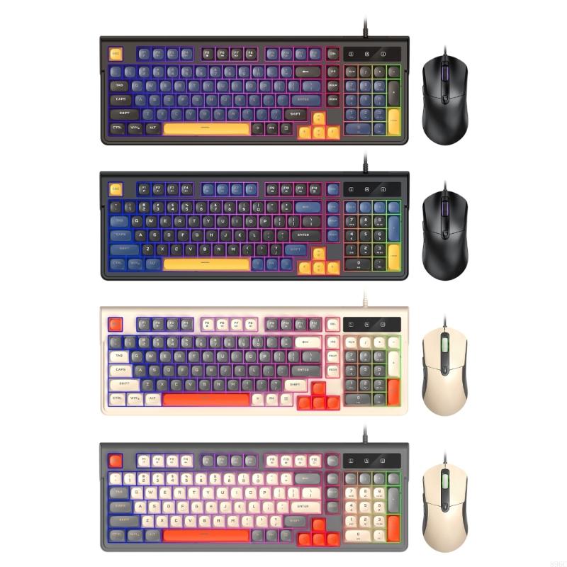 98키 키보드 마우스 콤보 RGB 조명 USB 연결 게 - Gaming Keyboard And Mouse Combo 리뷰 및 가격