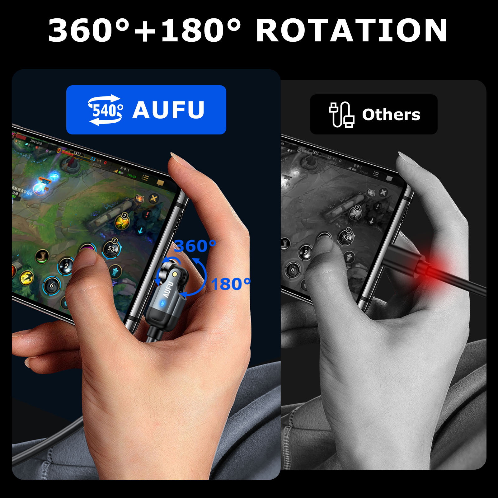 AUFU 540 °   USB C to Type C 케 - Coiled Usb Cable 리뷰 및 가격