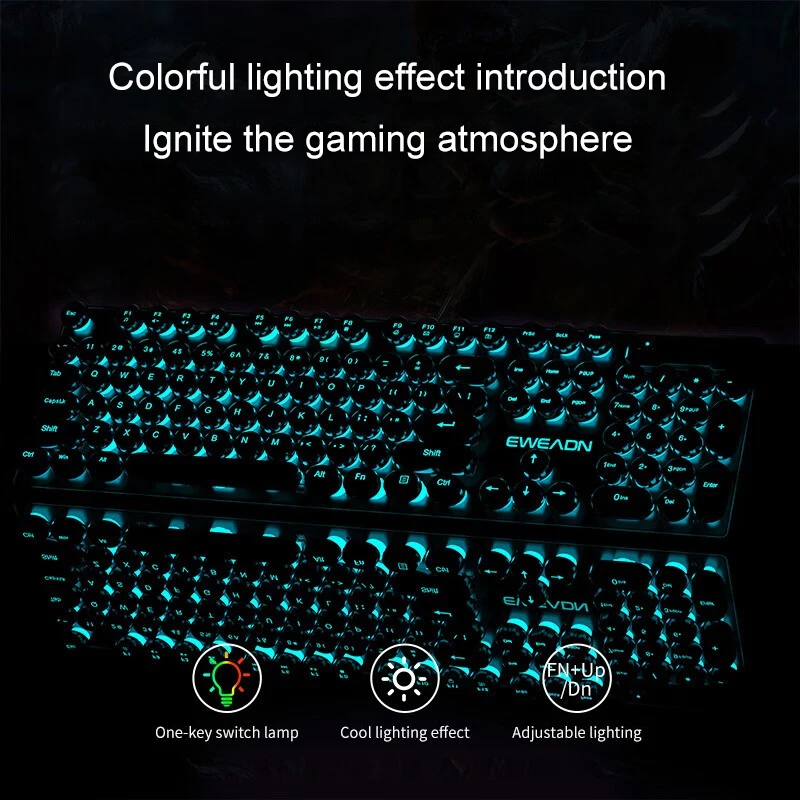 레트로 펑크 기계식 느낌 키보드 마우스 세트 유선 무선 - Gaming Keyboard Mechanical 리뷰 및 가격