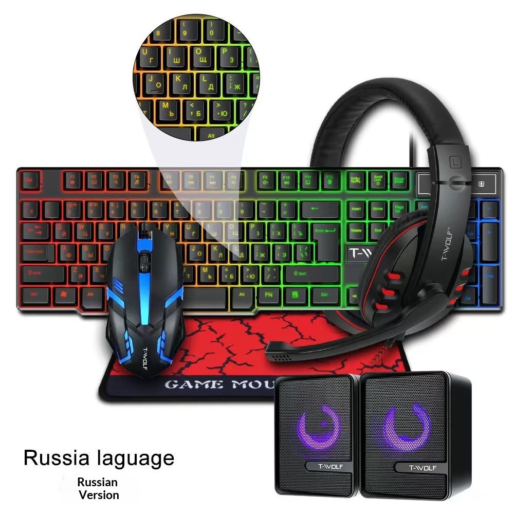 스페인어 러시아어 키보드 레이아웃 게이밍 콤보 4 in - Gaming Keyboard And Mouse Combo 리뷰 및 가격