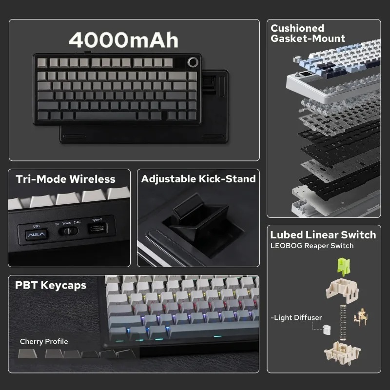 AULA F75 Max 기계식 키보드 75% 레이아웃  - Gaming Keyboard Mechanical 리뷰 및 가격