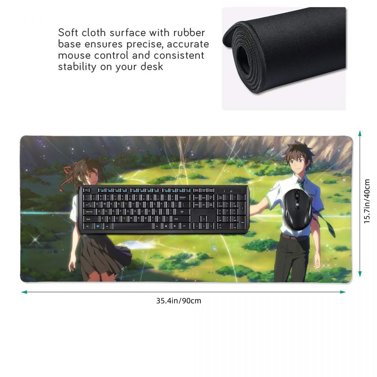 일본 애니메이션 당신의 이름 대형 마우스 패드 컴퓨터  - Gaming Keyboard Name 리뷰 및 가격