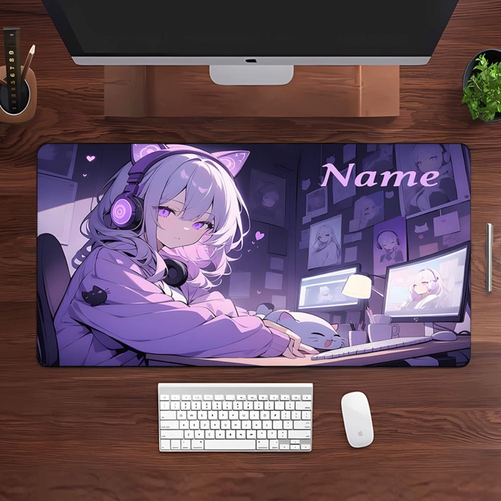 맞춤형 이름 애니메이션 소녀 게임용 데스크 매트, 사무 - Gaming Keyboard Name 리뷰 및 가격