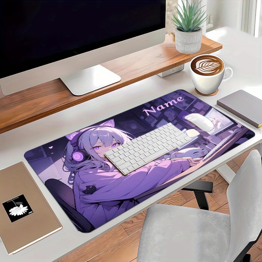 맞춤형 이름 애니메이션 소녀 게임용 데스크 매트, 사무 - Gaming Keyboard Name 리뷰 및 가격
