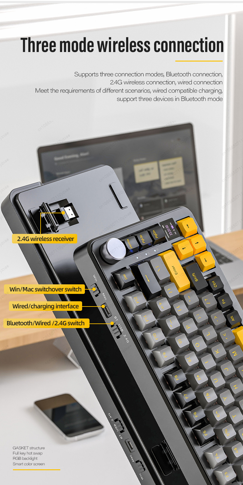 2024 새로운 AL66 기계식 키보드 알루미늄 합금  - Gaming Keyboard Hot Swappable 리뷰 및 가격