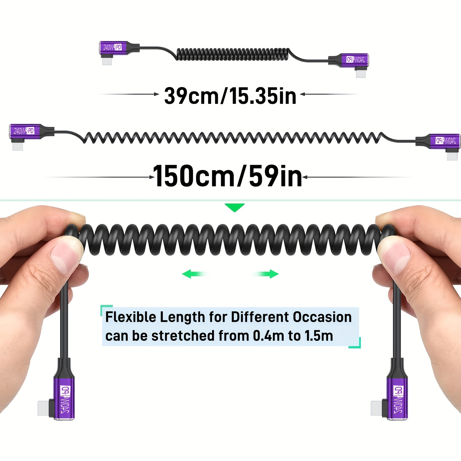USB-C to USB-C 코일 케이블, PD240W  - Coiled Usb Cable 리뷰 및 가격
