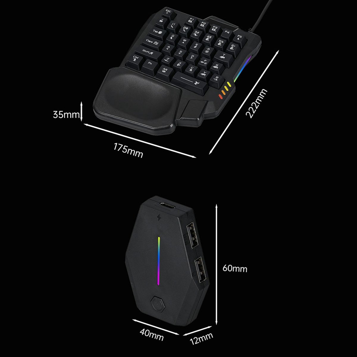 ★ ▲   35키 인체공학적 RGB 게이밍 키보드+키보 - Gaming Keyboard And Mouse Combo 리뷰 및 가격