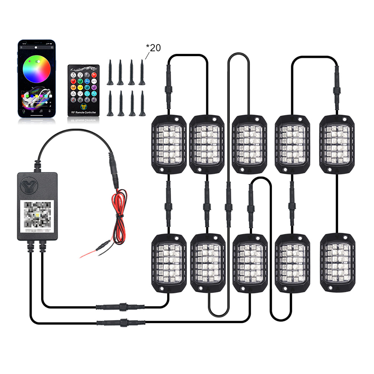 자동차 RGB LED 섀시 라이트 스트립 4/8/12  - Rgb Underglow Strip 리뷰 및 가격